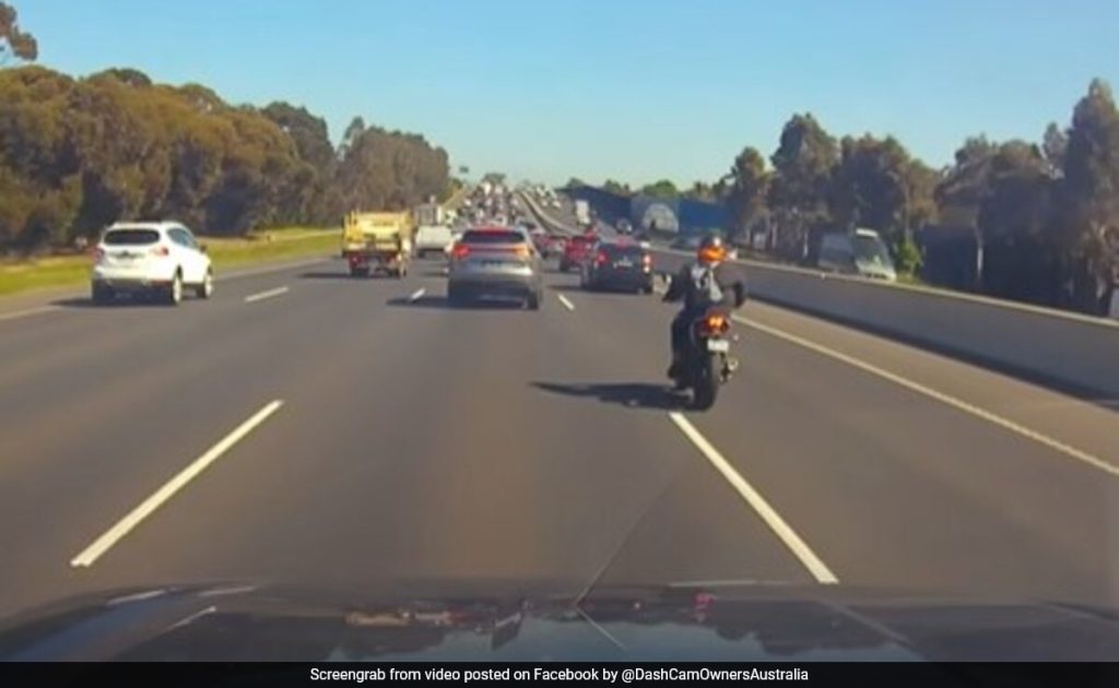 On Camera, Biker Lands On Car Roof After High-Speed Collision