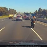 On Camera, Biker Lands On Car Roof After High-Speed Collision