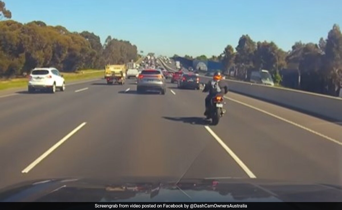 On Camera, Biker Lands On Car Roof After High-Speed Collision