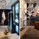 Luxury retail meets repurposed shipping containers in traveling pop-up shop featuring high-end brands