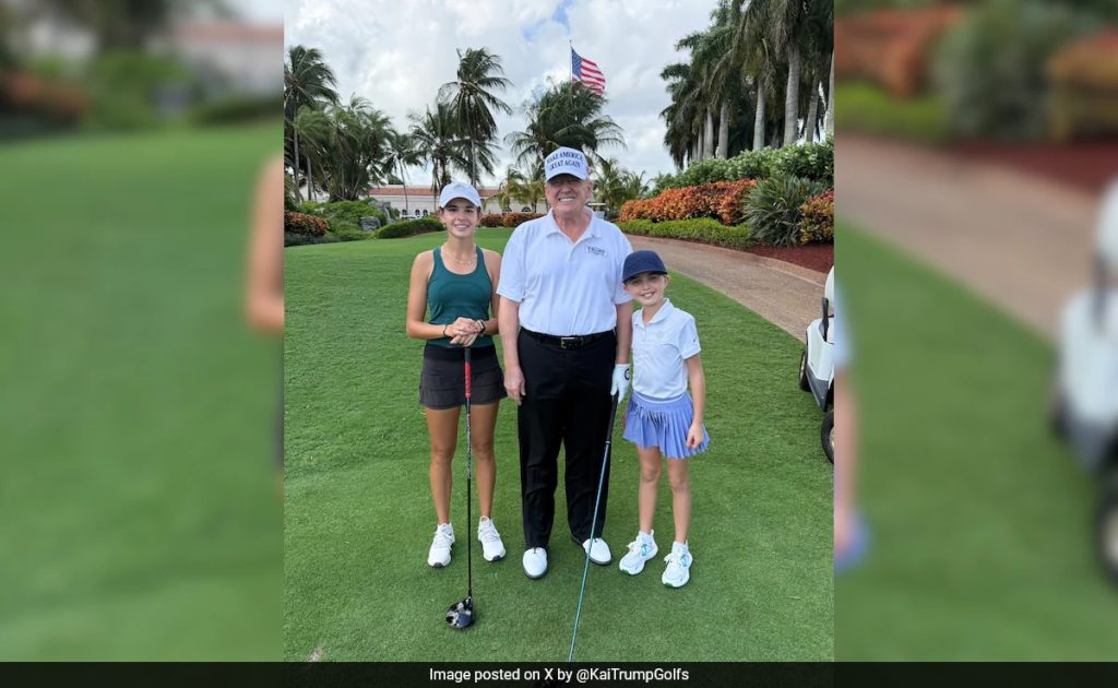 Kai Trump Plays Golf With Grandpa Donald Trump. Bonus: Elon Musk