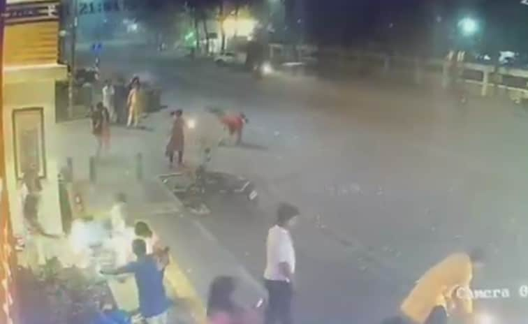 On CCTV, Speeding Car Kills Man Bursting Crackers On Road In Pune