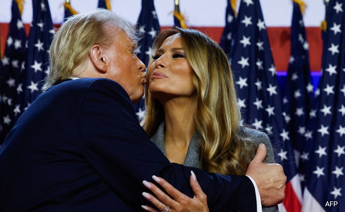 Trump Praises Wife Melania, Pauses Victory Speech To Kiss Her On Cheek