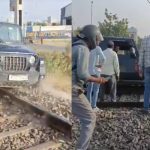 Video: Drunk Man Drives Thar On Railway Track To Shoot A Reel. It Gets Stuck