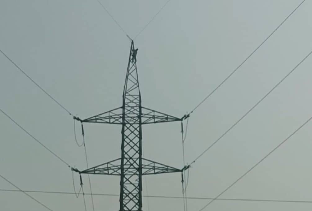 Video: Man Climbs Electric Tower In Noida, Dances On Top Of It